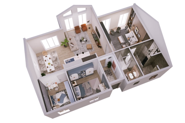 Mimarisiyle öne çıkan ev Asil Kuzey Diyarı 124 m²