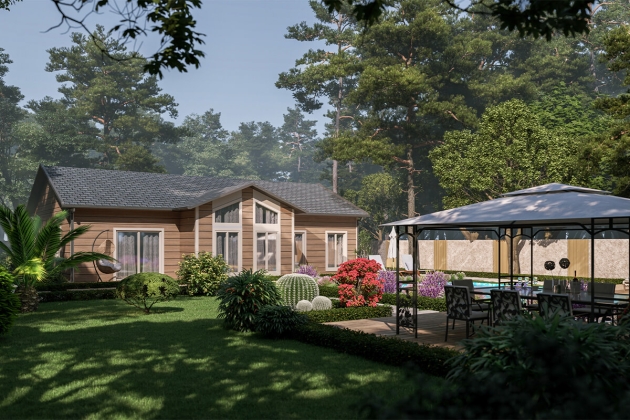 Geniş balkonlu çelik ev Asil Kuzey Diyarı 124 m²