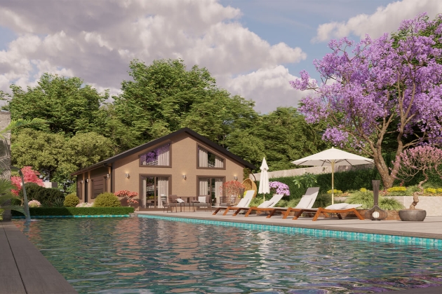 Doğaya uyumlu çelik ev Kraliyet Uyumu 111 m²