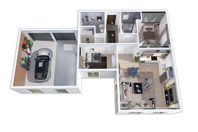 Steel house with large balcony Serenity 154 m²