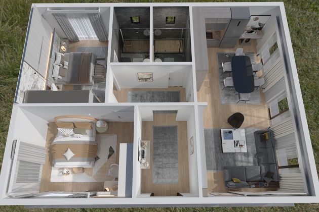 Lüks detaylı çelik ev Kutup Yıldızı 100 m²