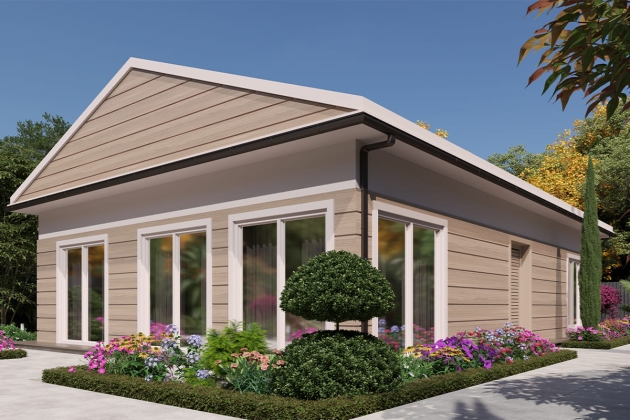 Minimalist çelik ev modeli Kutup Yıldızı 100 m²