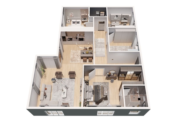 Yücelik 162 m² çelik ev tasarımı