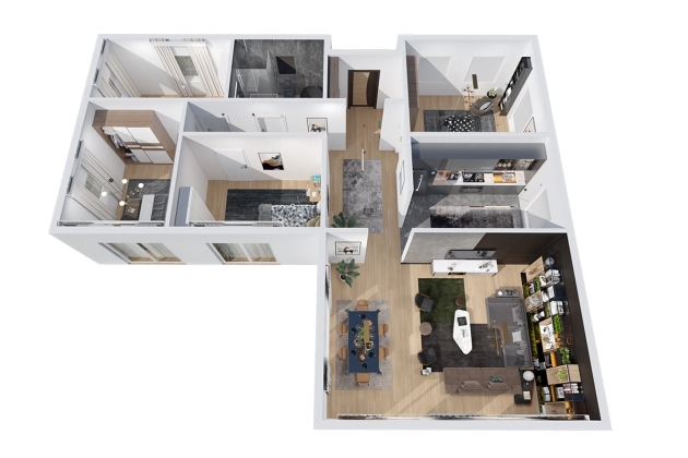 Steel house interior design Masterpiece 146 m²