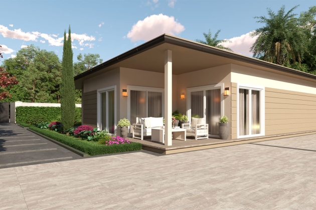 Minimalist steel house model Summit 240 m²