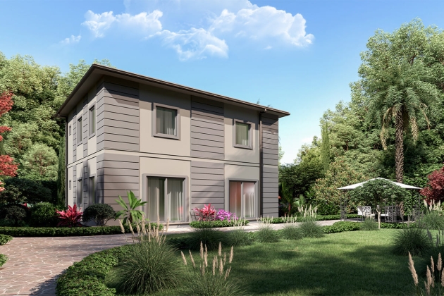 Minimalist steel house model Crown 148 m²