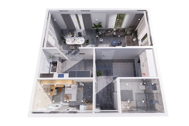 Casa de lujo de acero detallada Crown 148 m²